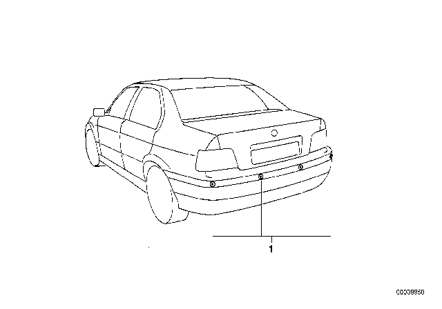 1995 BMW 530i Installation Kit, Park Distance Control Diagram