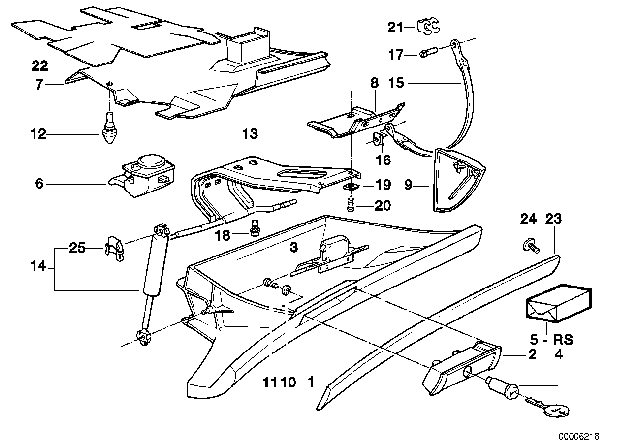1994 BMW 525i Sound Insulation Diagram for 51488107535