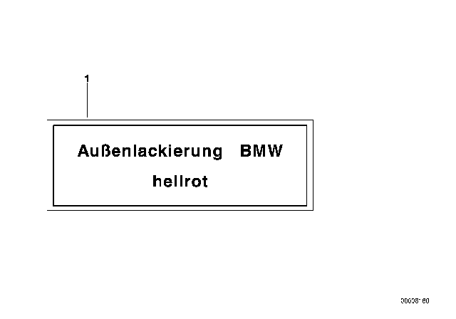 1993 BMW 740i Label Outer Paint Plain Colour Diagram