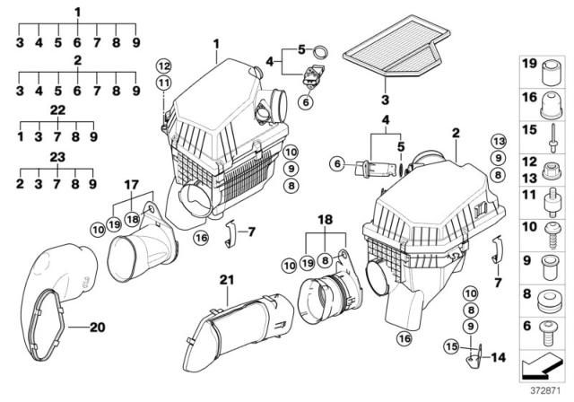 2009 BMW M5 Intake Duct Diagram for 13717521012