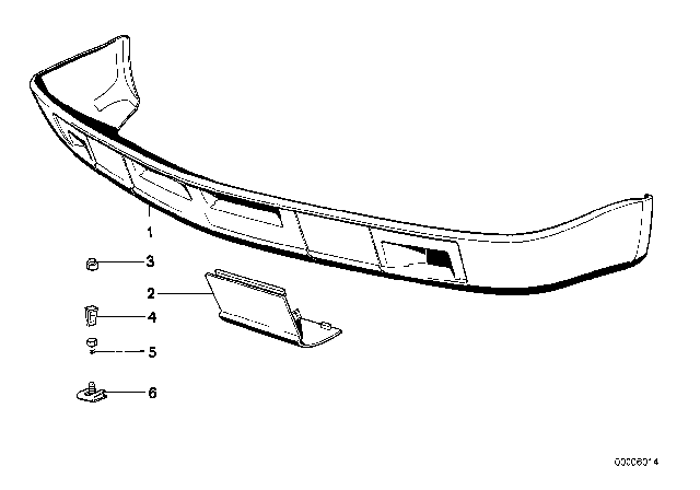 1988 BMW M5 Front Spoiler Diagram