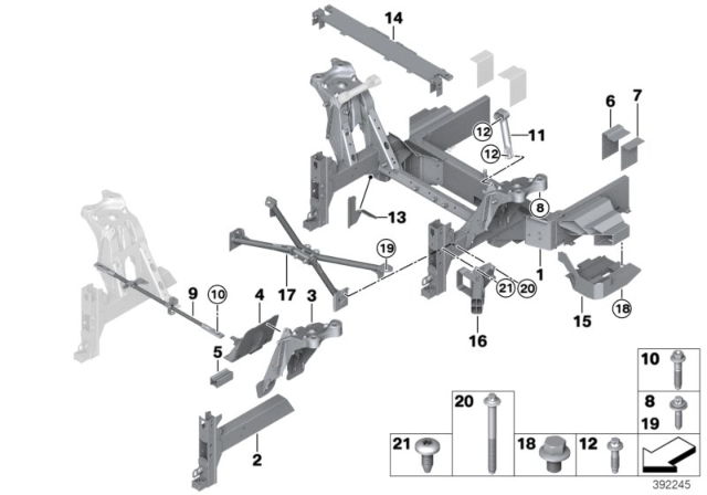 2016 BMW i3 Side Member, Front, Right Diagram for 39206865176