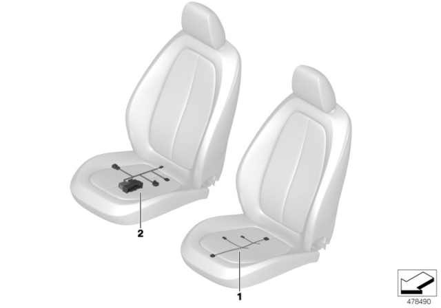 WIRING SET SEAT RIGHT Diagram for 61126991920