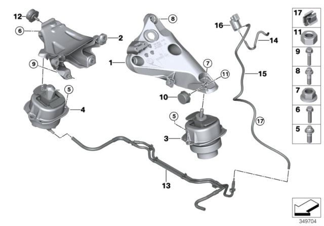 2014 BMW X5 Engine Suspension Diagram