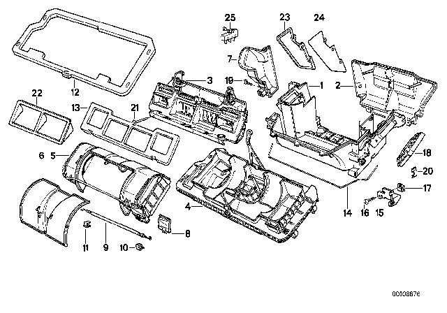 1995 BMW 540i Housing Parts - Air Conditioning Diagram
