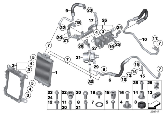 2016 BMW M235i Engine Oil Cooling / Coolant Pump, Electronics Diagram