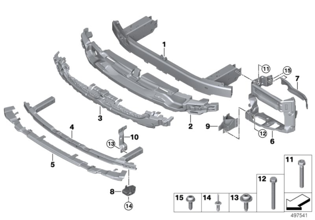 2020 BMW 740i xDrive Support, Front Diagram