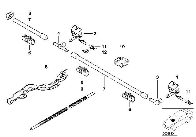 2006 BMW 325Ci Single Parts For Windshield Cleaning Diagram
