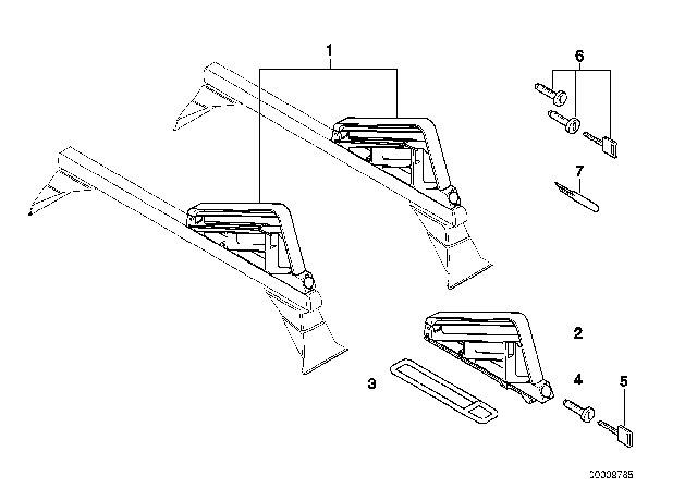 2000 BMW 323i Support Snowboard Diagram
