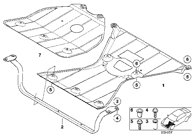 2002 BMW 525i Front Aggregate Protective Plate Diagram for 51718191950