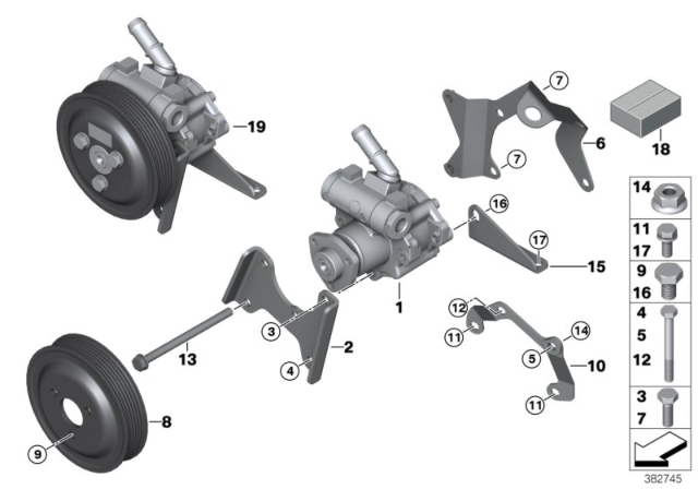 2002 BMW 530i Power Steering Pump Diagram