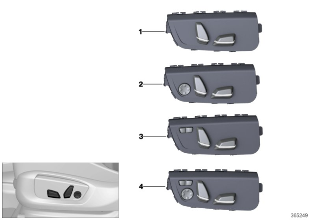 2017 BMW X4 Seat Adjustment Switch Diagram 2