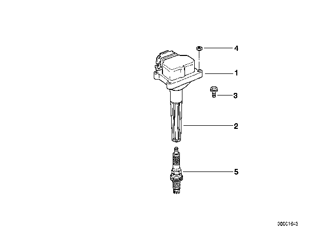 1997 BMW 540i Ignition Coil / Spark Plug Connector / Spark Plug Diagram