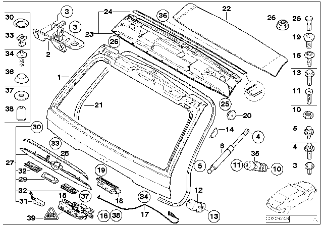 2004 BMW X5 Torx-Countersunk Screw Diagram for 51218153573