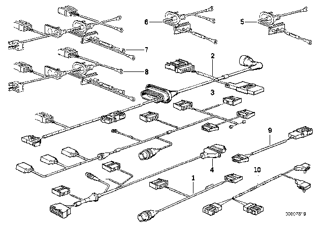 1994 BMW 525i Wiring Set Fog Lights Diagram for 61121384648