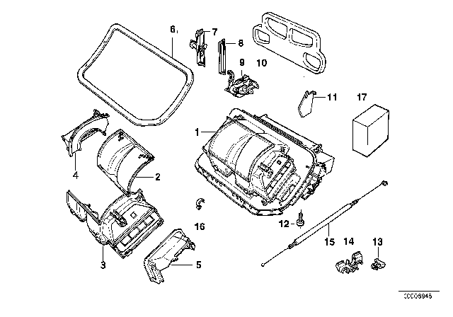 1999 BMW 328is Set Small Parts For Air Conditioner.Adjust.Lever Diagram for 64118362933