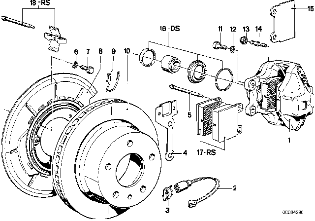 1984 BMW 633CSi Set Mounting Parts Diagram for 34211150557