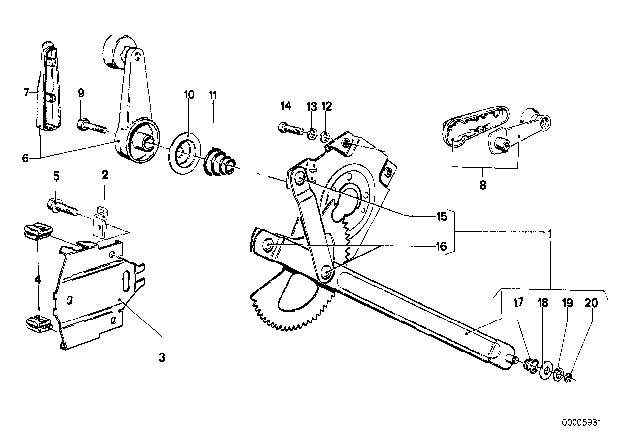 1976 BMW 530i Window Crank With Cover Diagram for 51321809764