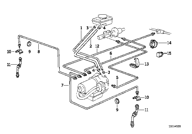 1995 BMW 325is Brake Pipe Front ABS Diagram 1