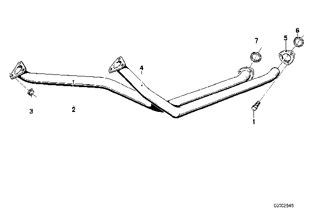 1984 BMW 733i Exhaust Pipe Diagram for 18111246588