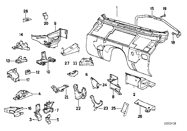 1991 BMW 525i Bracket, Pressure-Accumulator Controller Diagram for 41141958037