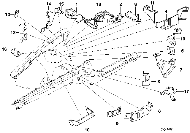 1997 BMW Z3 Bracket Suction Pipe Airconditioner Diagram for 41148151502