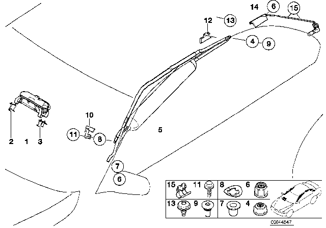 1999 BMW 740iL Clamp Diagram for 72127000011