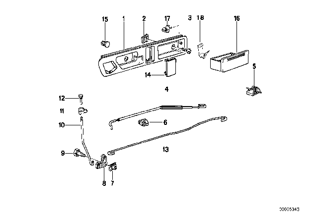 1993 BMW 525i Lever Right Diagram for 51228102966