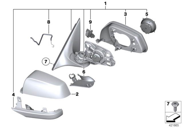 2011 BMW 550i Lower Housing Section, Right Diagram for 51167266036