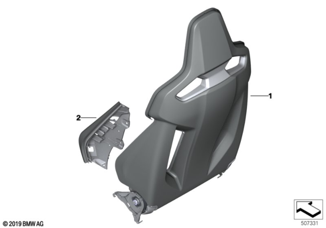 2020 BMW M8 BACKREST FRAME EL. FA Diagram for 52108067463