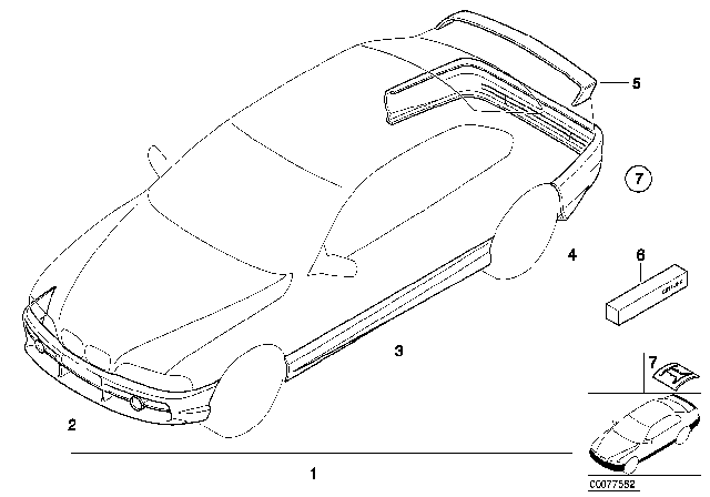 2003 BMW 325Ci Aerodynamic Package Diagram