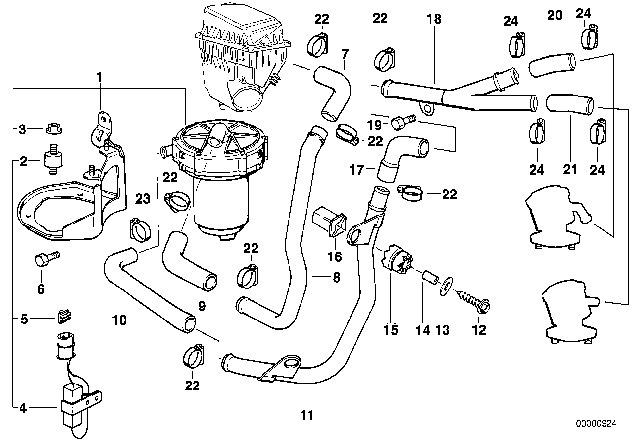 1995 BMW 750iL Rubber Mounting Diagram for 34511162818