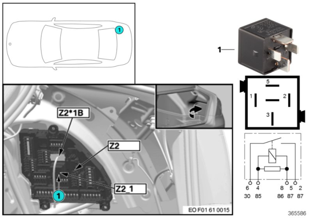 2013 BMW 535i Relay, Terminal Diagram 2