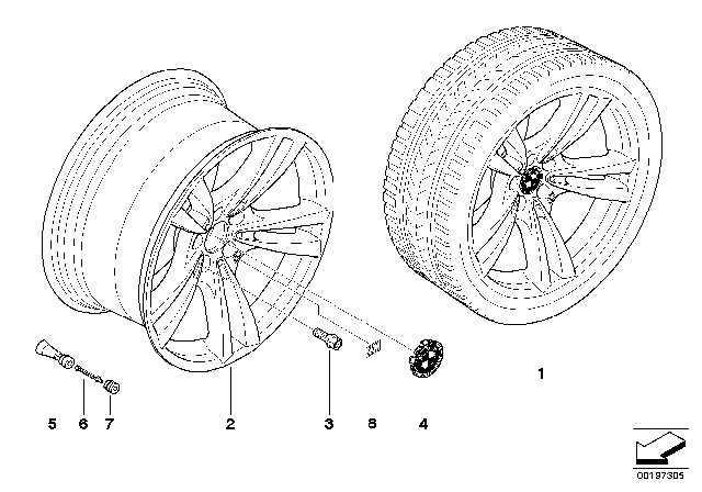 2010 BMW X5 M E70 BMW LA Wheel, M V-Spoke Diagram