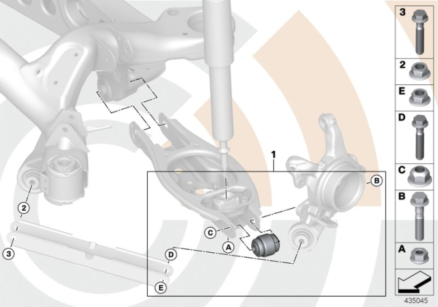 2013 BMW X1 Repair Kit, Ball Joint Diagram