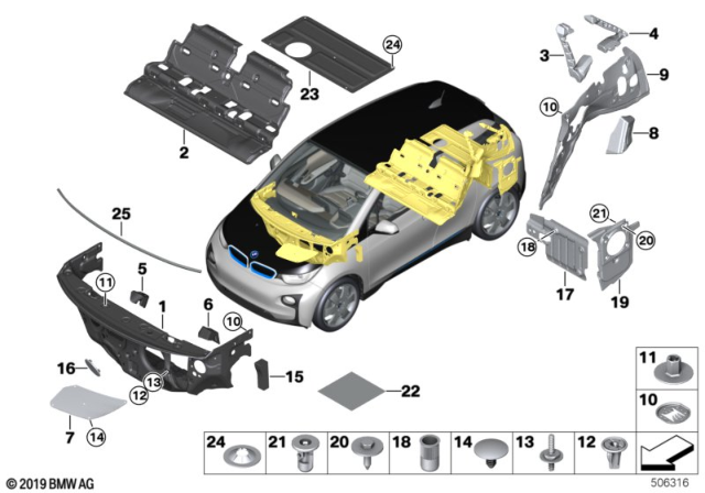 2016 BMW i3 Sound Insulation, Left C-Pillar Diagram for 51447377587