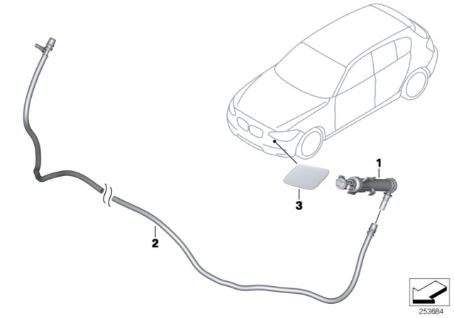 2015 BMW 228i xDrive Single Parts For Head Lamp Cleaning Diagram