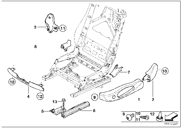 2006 BMW 650i Seat Front Seat Coverings Diagram