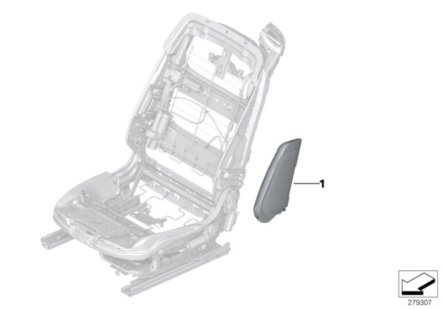 2016 BMW 640i xDrive Side Airbag, Front Right Seat Diagram for 72127982314