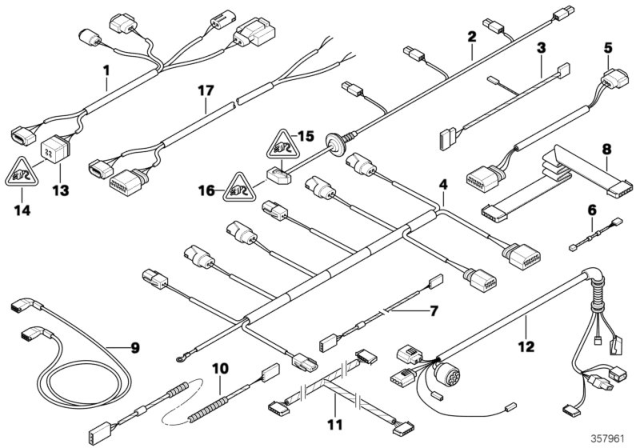 2004 BMW 545i Repair Cable Cas Diagram for 61116942590