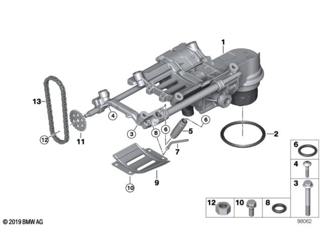2008 BMW 550i Lubrication System / Oil Pump With Drive Diagram