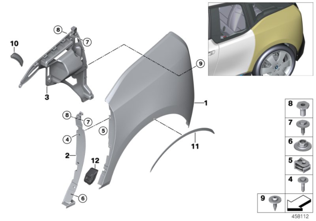 2020 BMW i3 Right Rear Side Panel Diagram for 51137462328