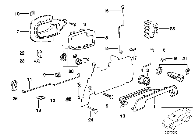 1993 BMW 318i Operating Rod Diagram for 51211977359