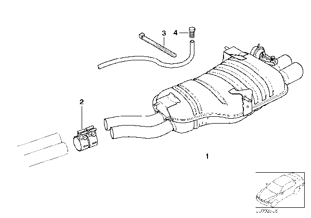 2002 BMW 320i Exhaust System Diagram
