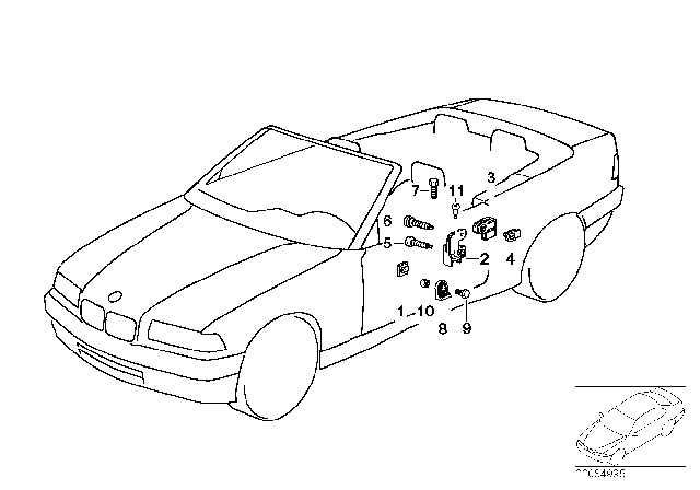 1997 BMW 328i Door Window Lifting Mechanism Diagram 1