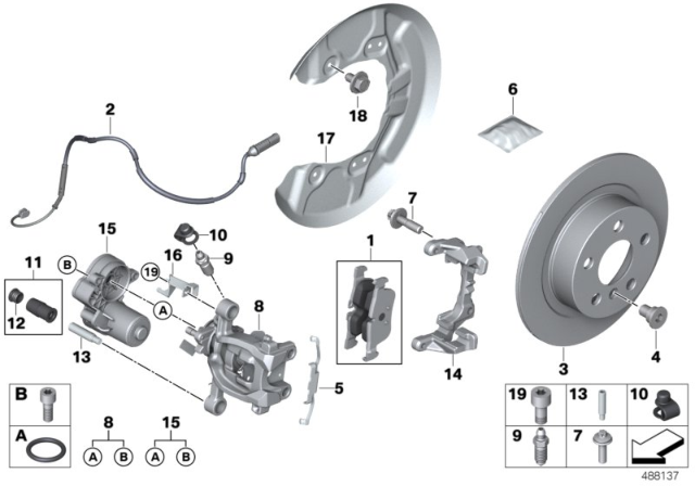 2020 BMW i3s Rear Wheel Brake Diagram