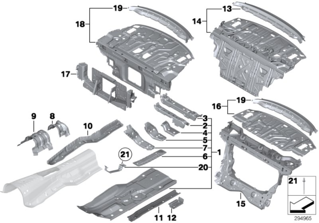 2014 BMW M5 Partition Trunk / Floor Parts Diagram