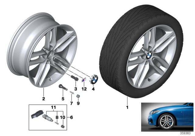 2020 BMW M240i xDrive BMW LA Wheel, M Double Spoke Diagram 6