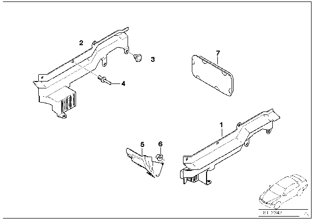 1997 BMW 540i Cable Covering Diagram