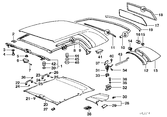 1997 BMW 328i Rosette Diagram for 54318169849